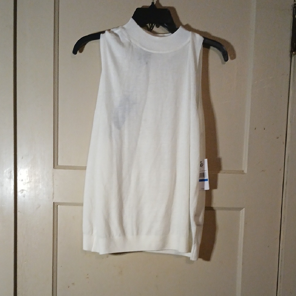 Sleeveless White Sweater Tank NWT